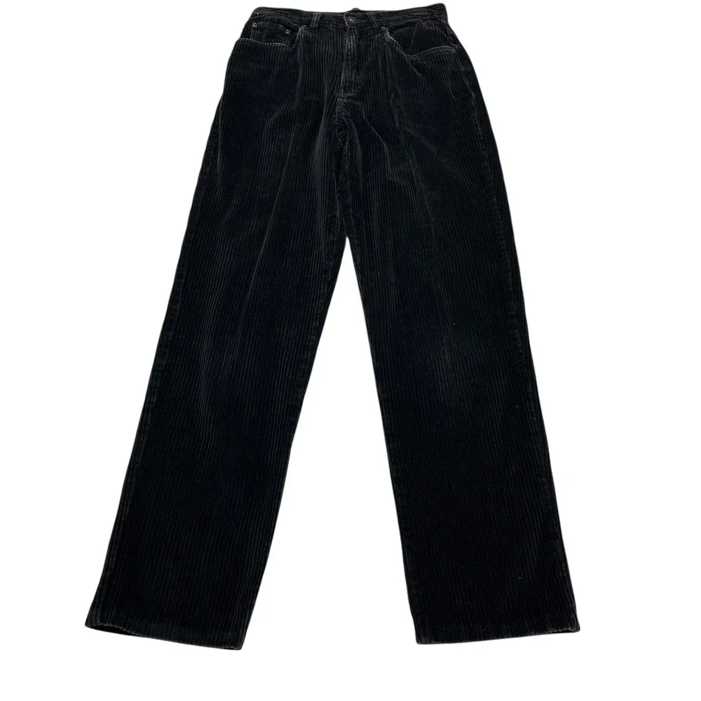 Express Y2K Corduroy Pants Blue Wide‎ Wale High Rise Straight Leg Size 5/6L